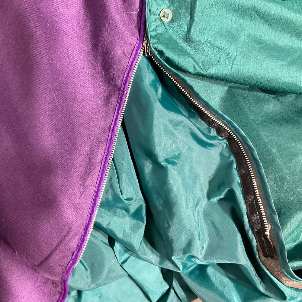 Vintage London Fog Sz 8 Trench in 80s Colors Teal & Purple Womens Coat Retro - Picture 11 of 16